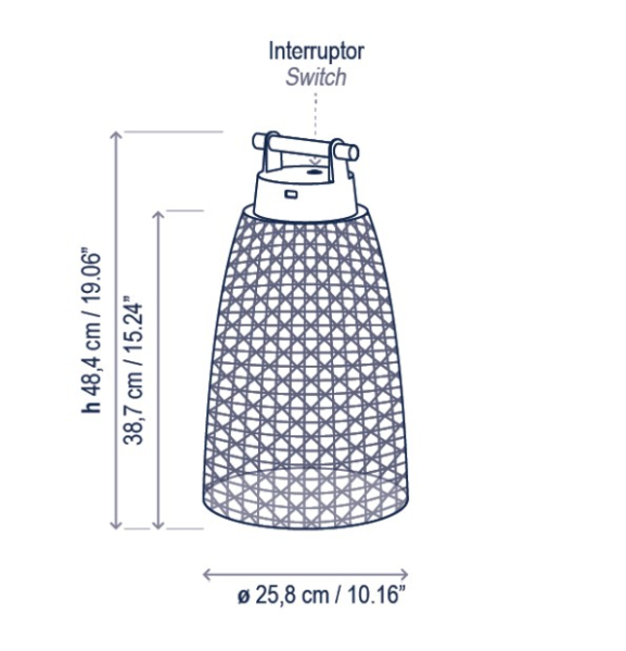 bover NANS M/49/R Outdoor Tischleuchte